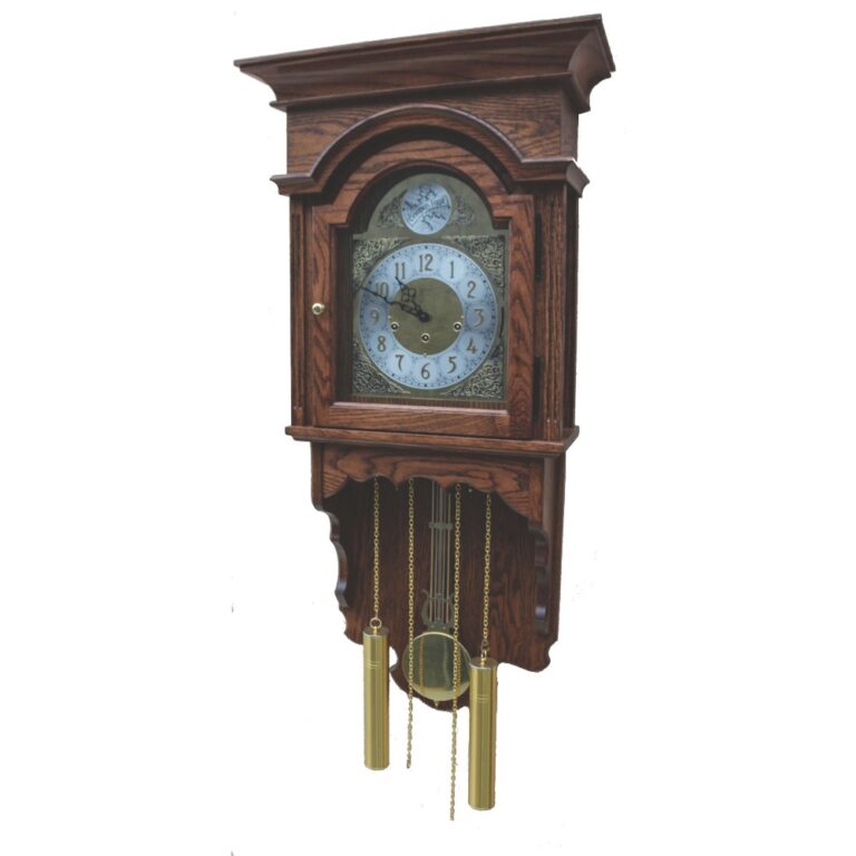 PW604 Amish Wooden Wall Clock Old Time Chimes