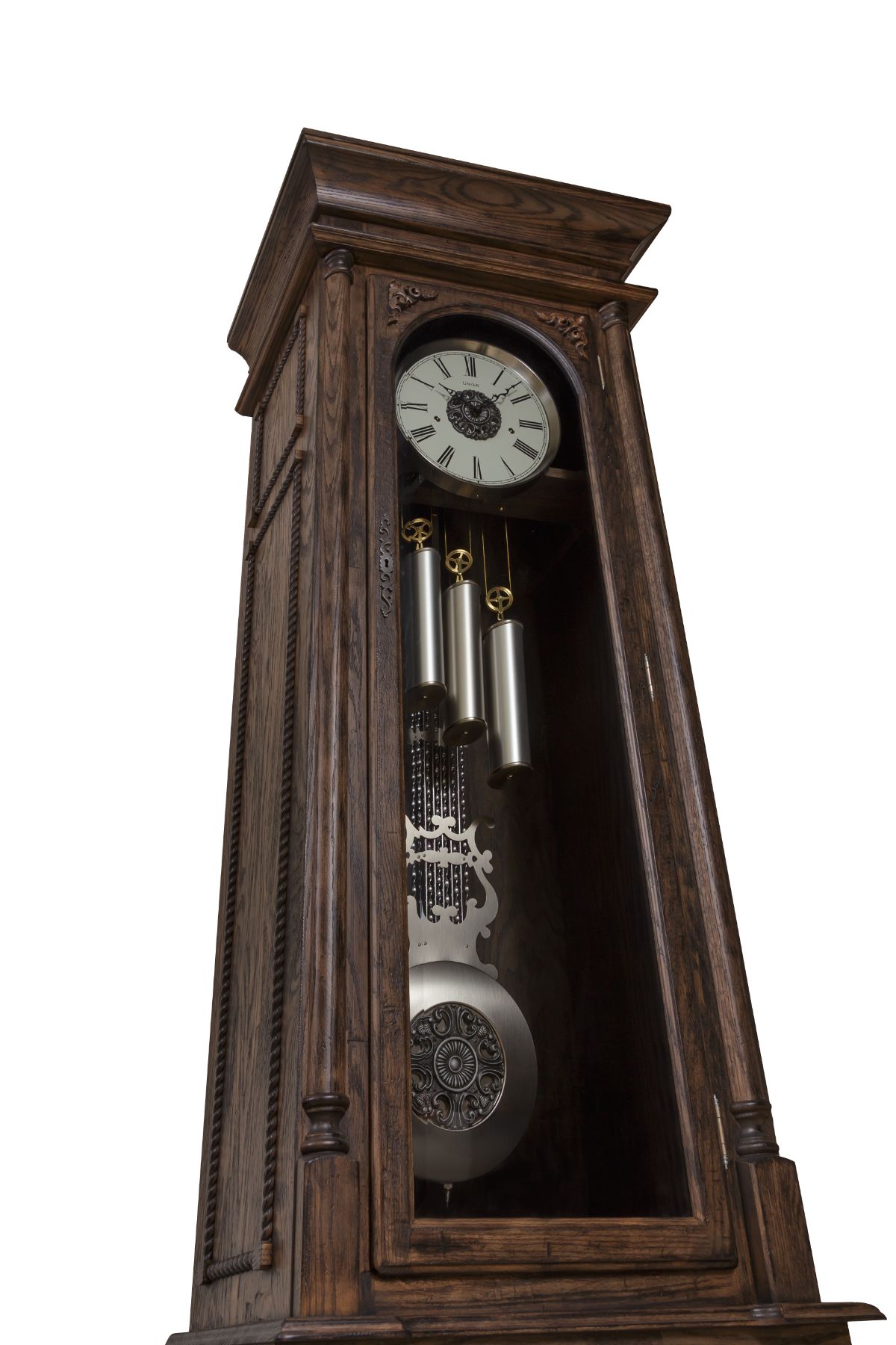 amish grandfather clock lower shot