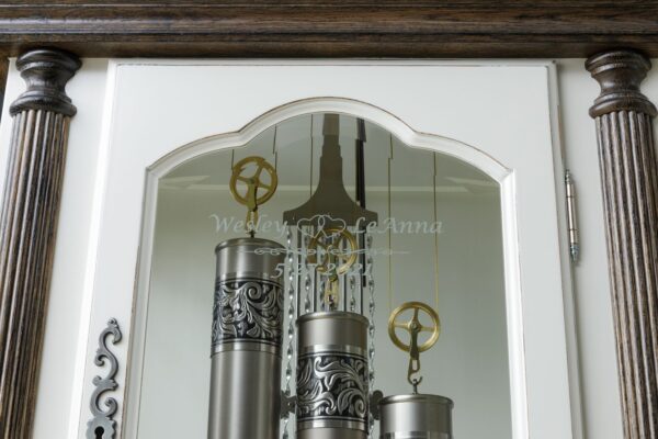 amish grandfather clock with glass engraving