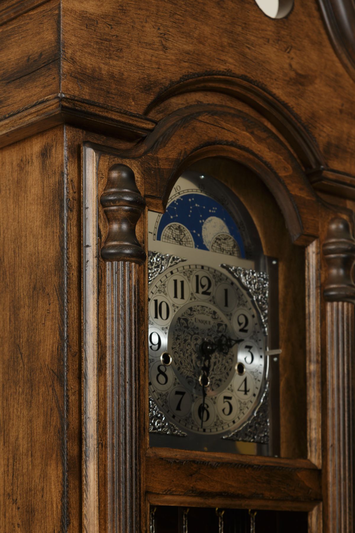 amish wall clock face detail
