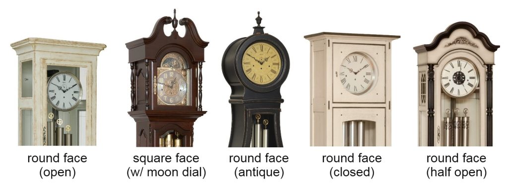 grandfather clock buying guide face options