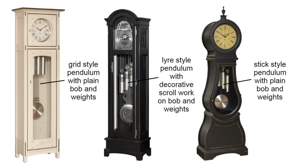 grandfather clock weight and pendulum designs