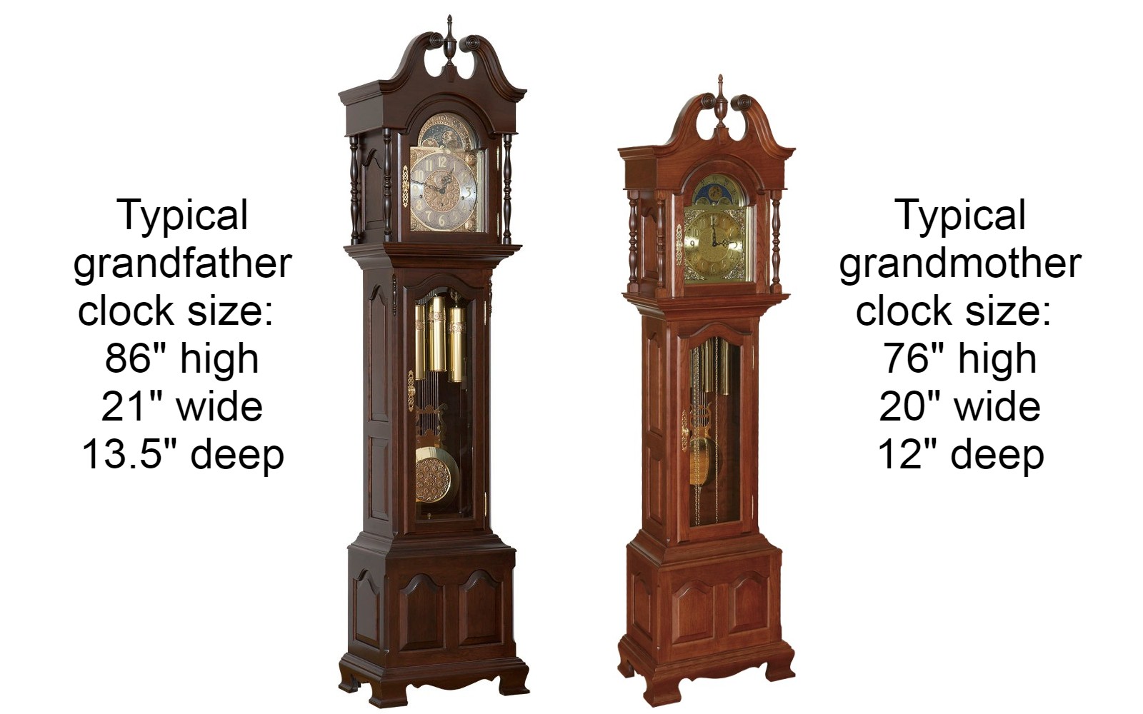 Grandmother Clocks Vs. Grandfather Clocks 4 Differences