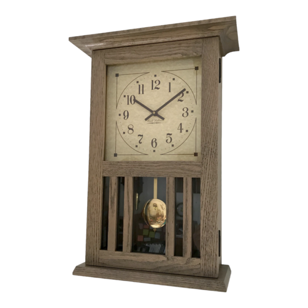 Amish made custom wall clock red oak