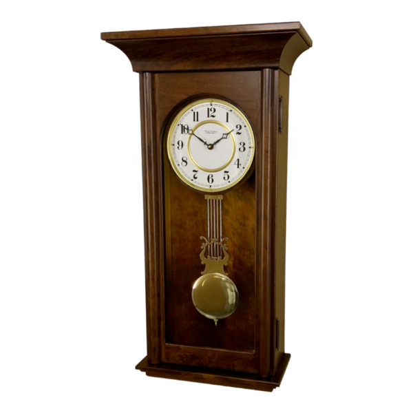 amish wall clock in red oak