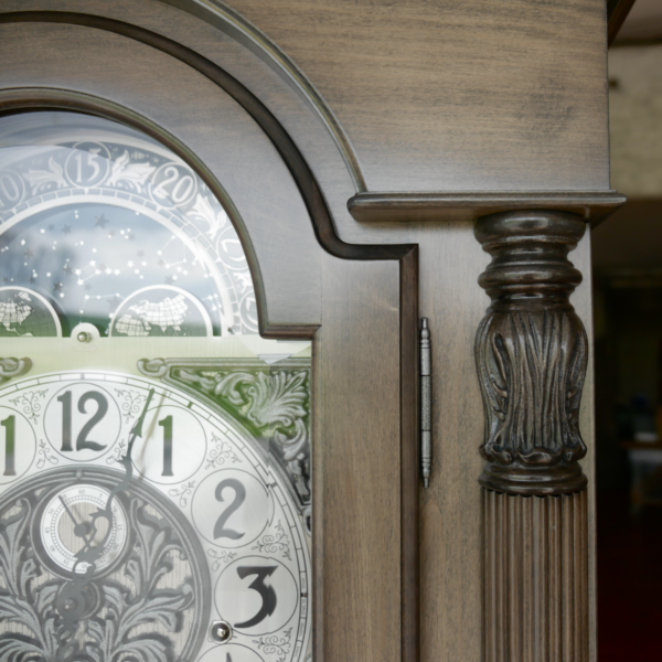 amish handmade grandfather clock oak wood