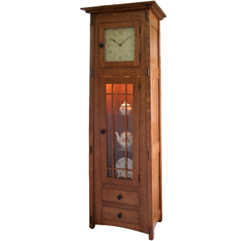 grandfather clock with shelves