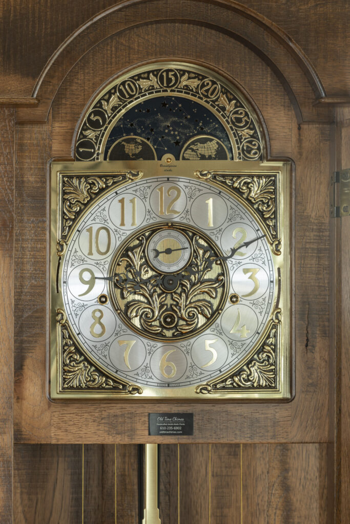 amish grandfather clock in rough sawn hickory