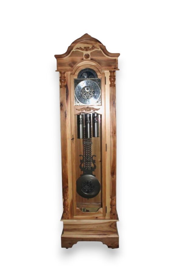 amish grandfather clock rustic hickory