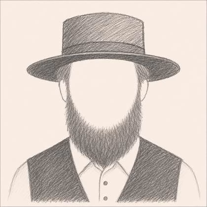 Illustrated portrait of Eli Stoltzfus, Sales and Customer Service at Old Time Chimes